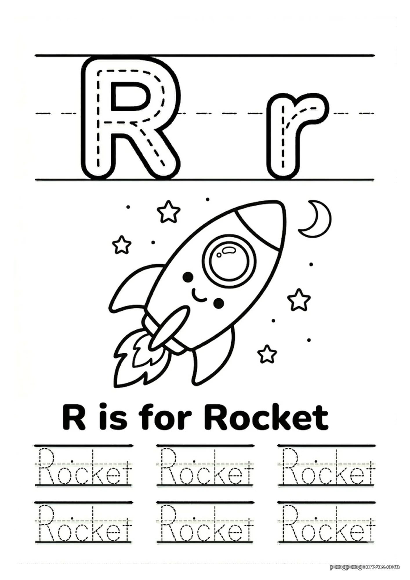 R for Rocket 알파벳 따라쓰기 무료 학습지