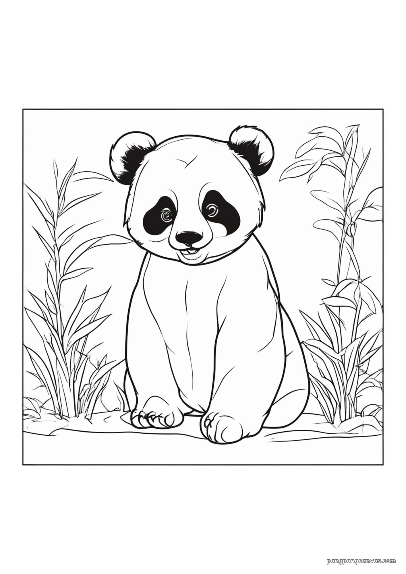 판다 대나무숲 색칠공부 도안 무료 프린트