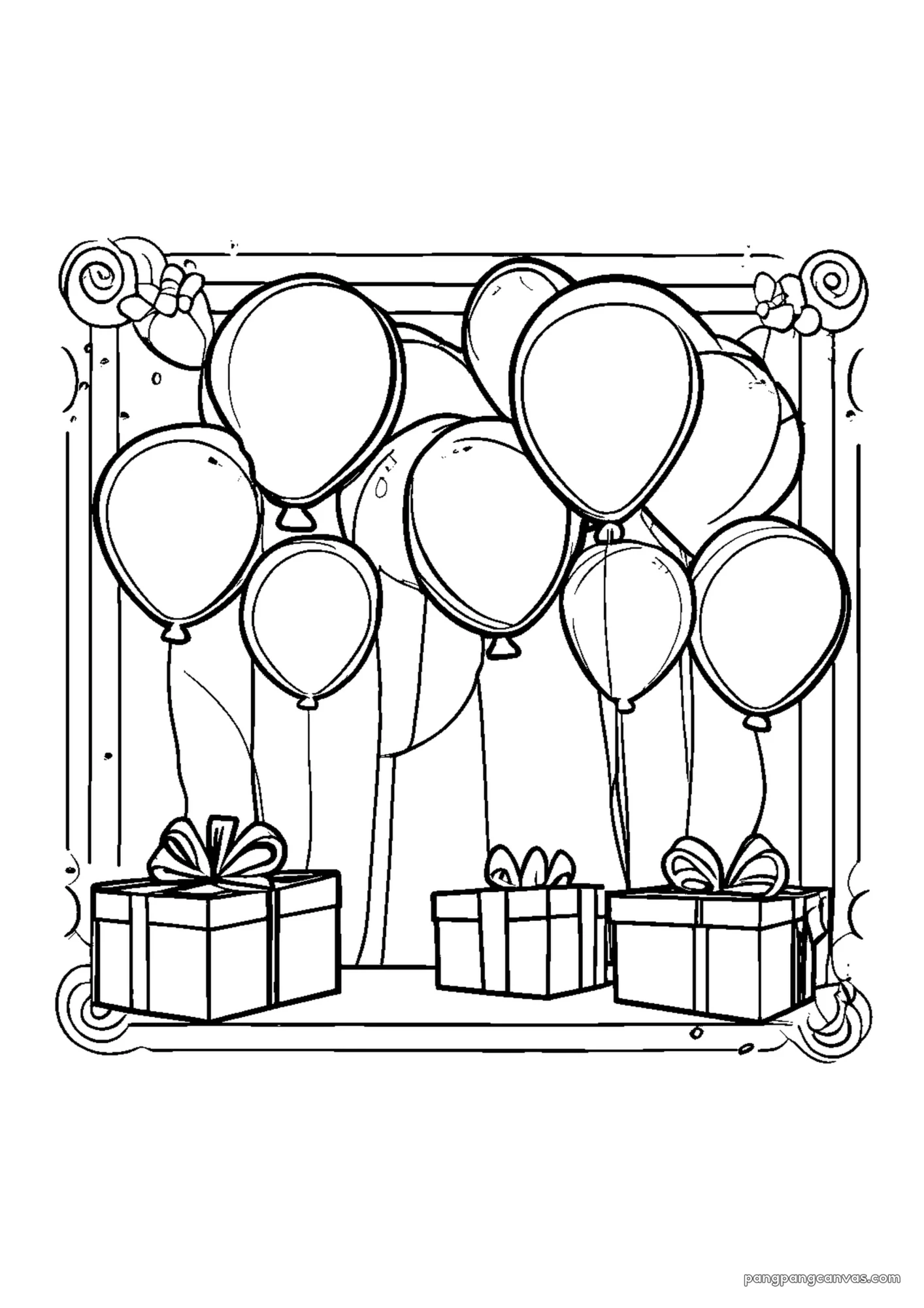 귀여운 아기 고래 생일 풍선 색칠공부 도안 무료 프린트