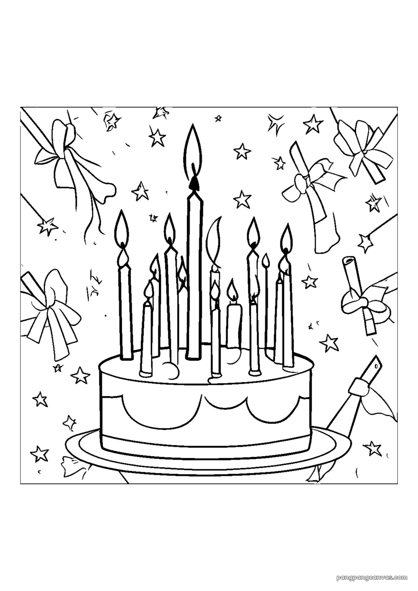 강아지 생일 초 색칠공부 도안 무료 프린트