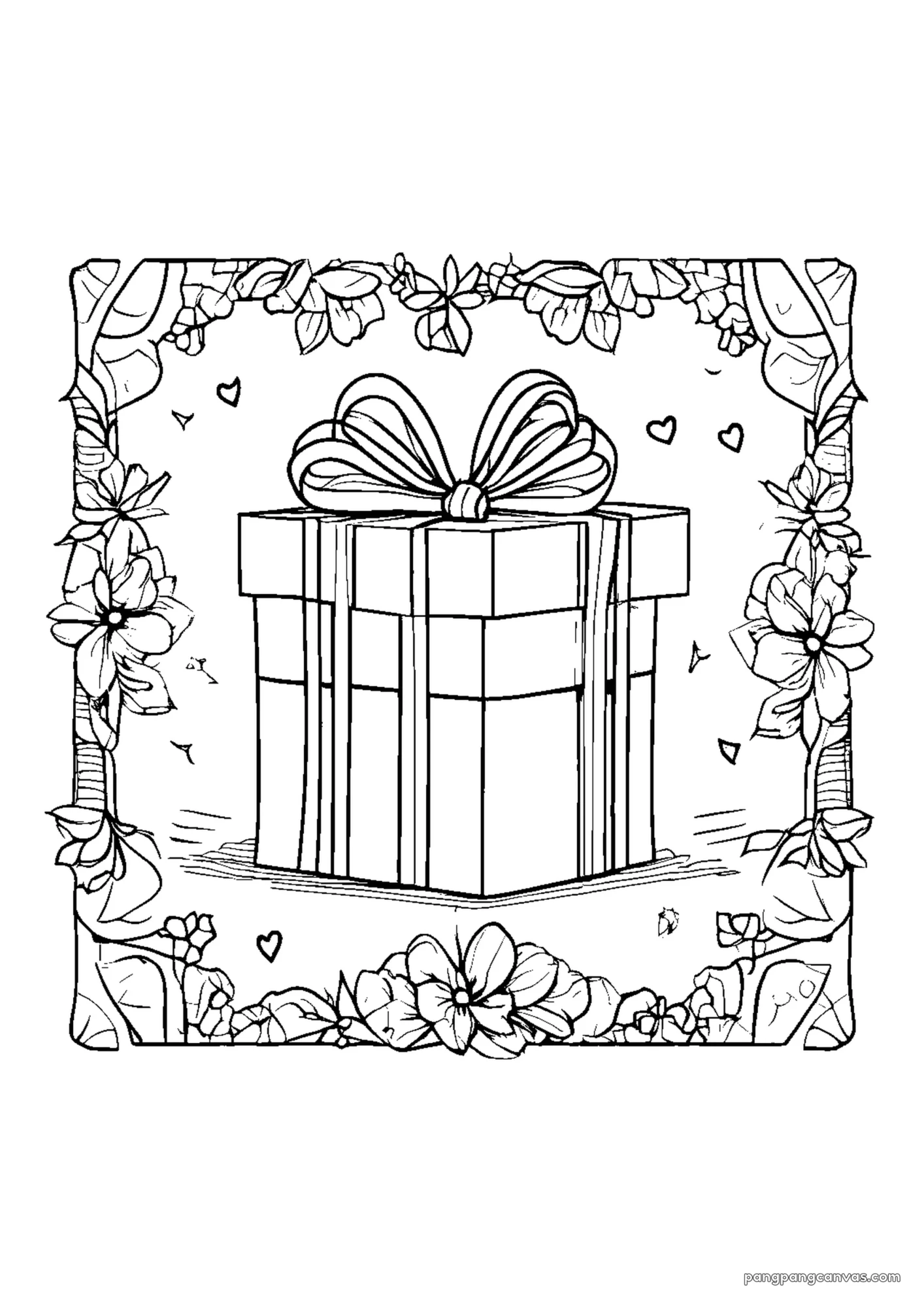 강아지 생일 선물 상자 색칠공부 도안 무료 프린트