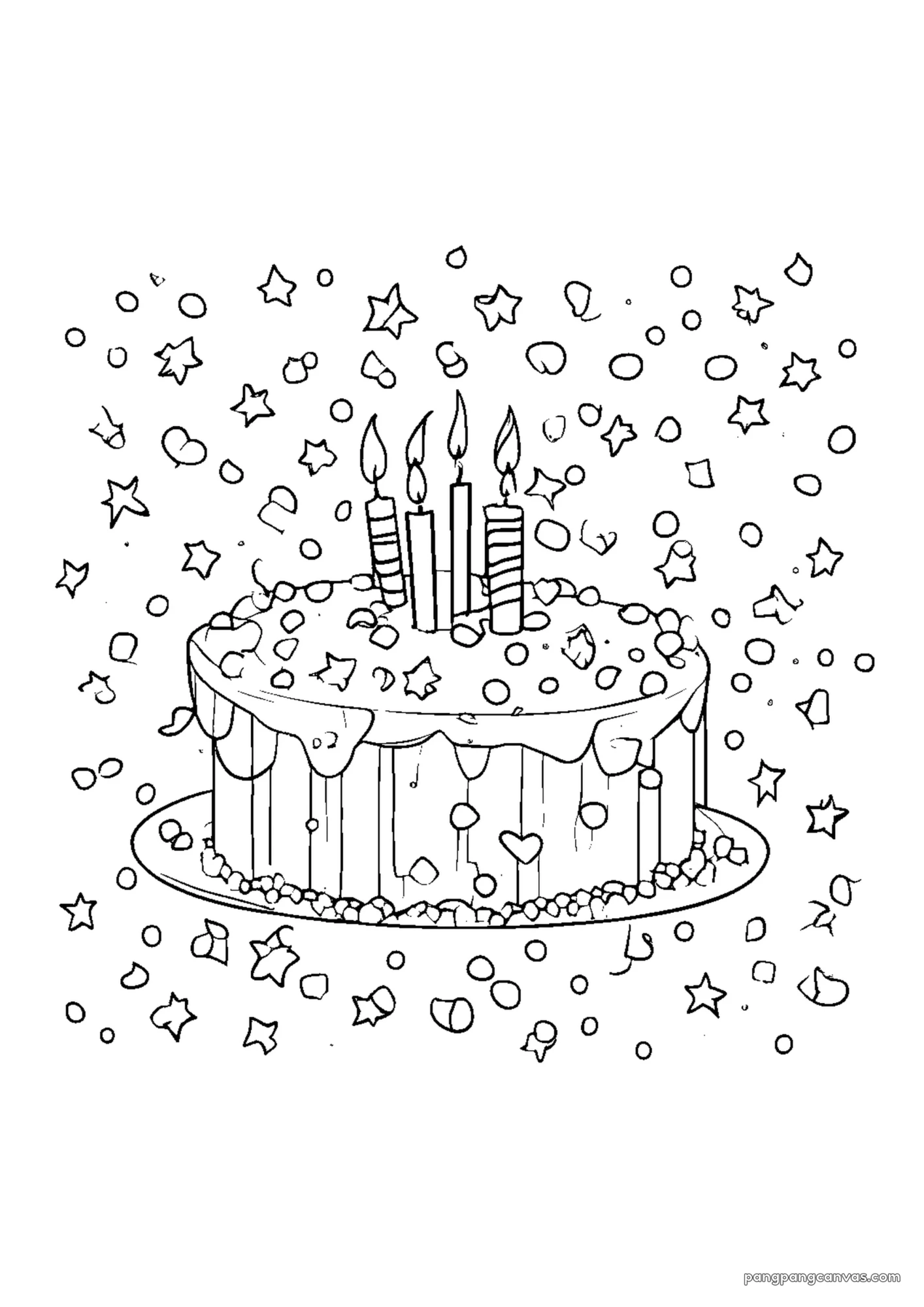 귀여운 강아지 생일 confetti 색칠공부 도안 무료 프린트