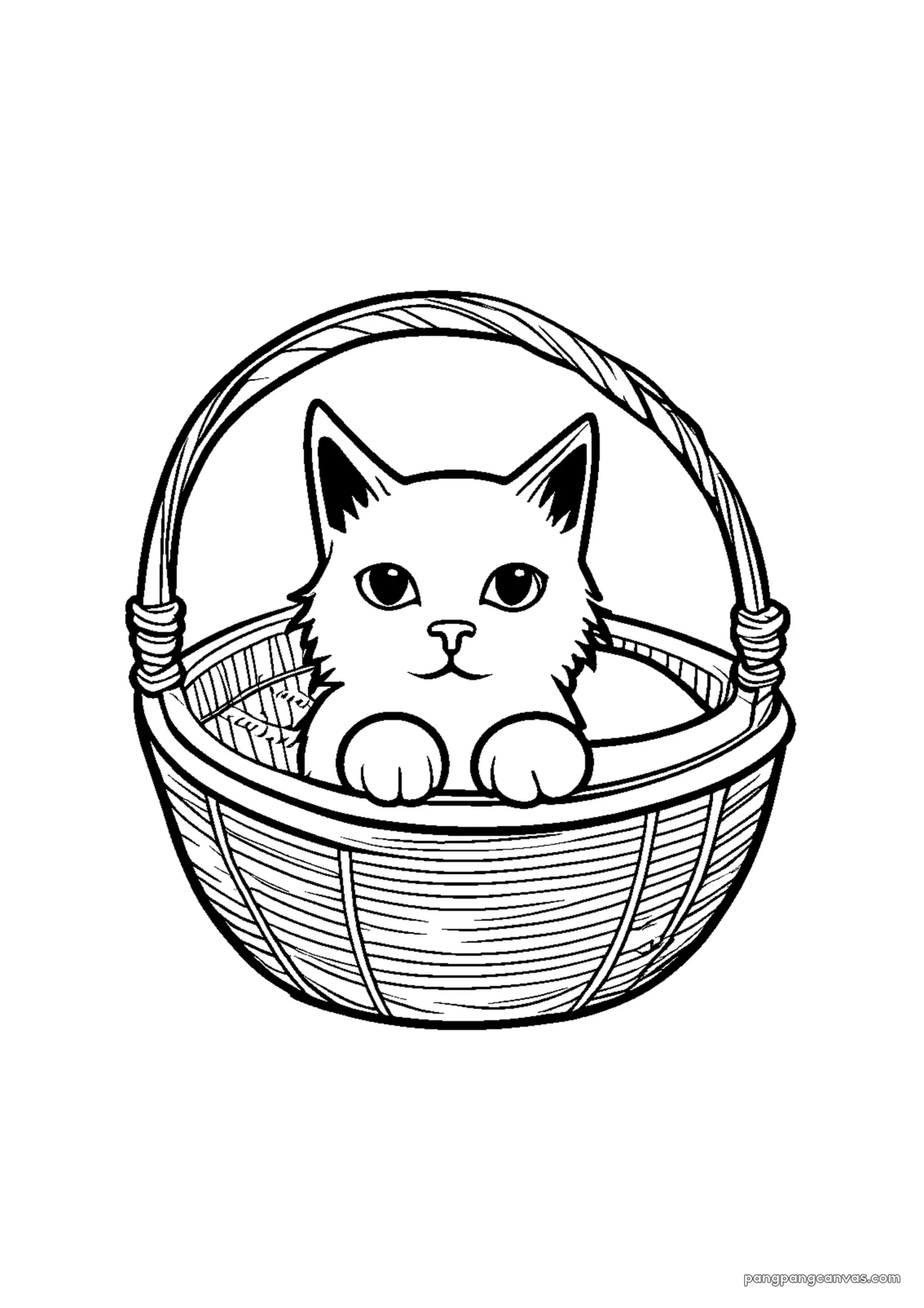 고양이 바구니 색칠공부 도안 무료 프린트