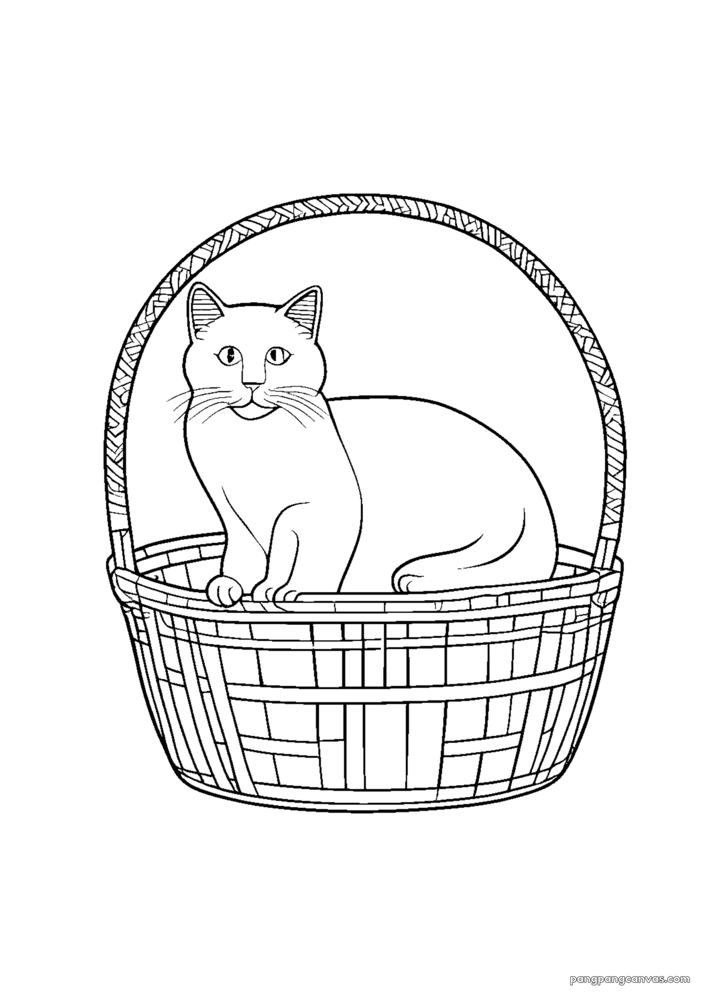 고양이 바구니 색칠공부 도안 무료 프린트
