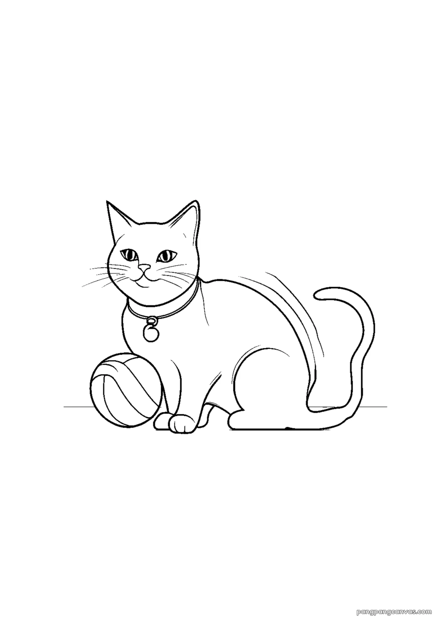 고양이 공놀이 색칠공부 도안 무료 프린트