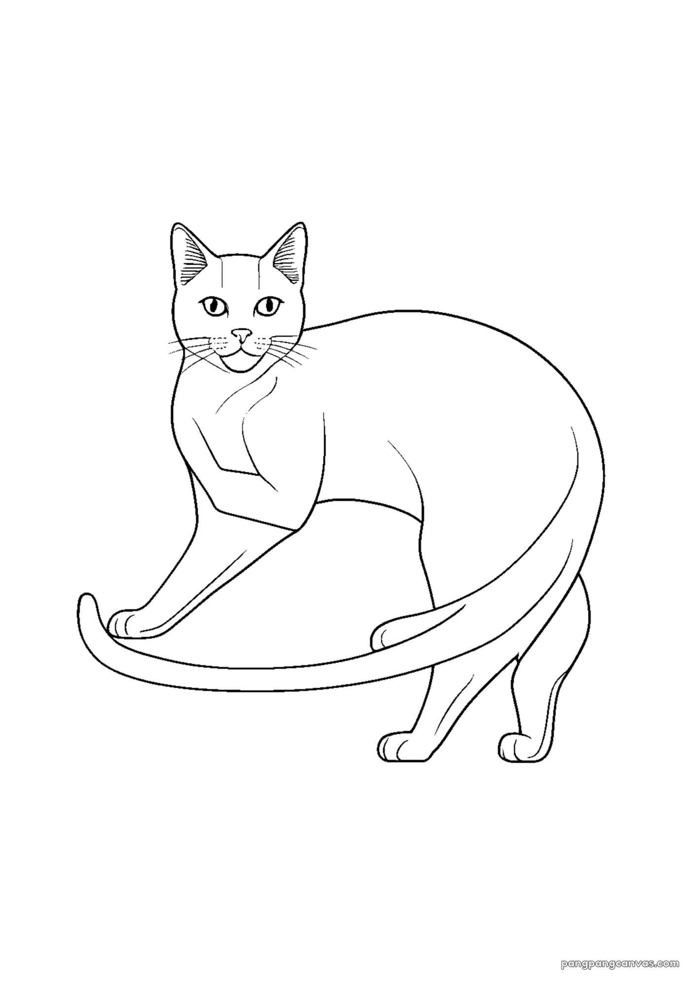 고양이 스트레칭 색칠공부 도안 무료 프린트