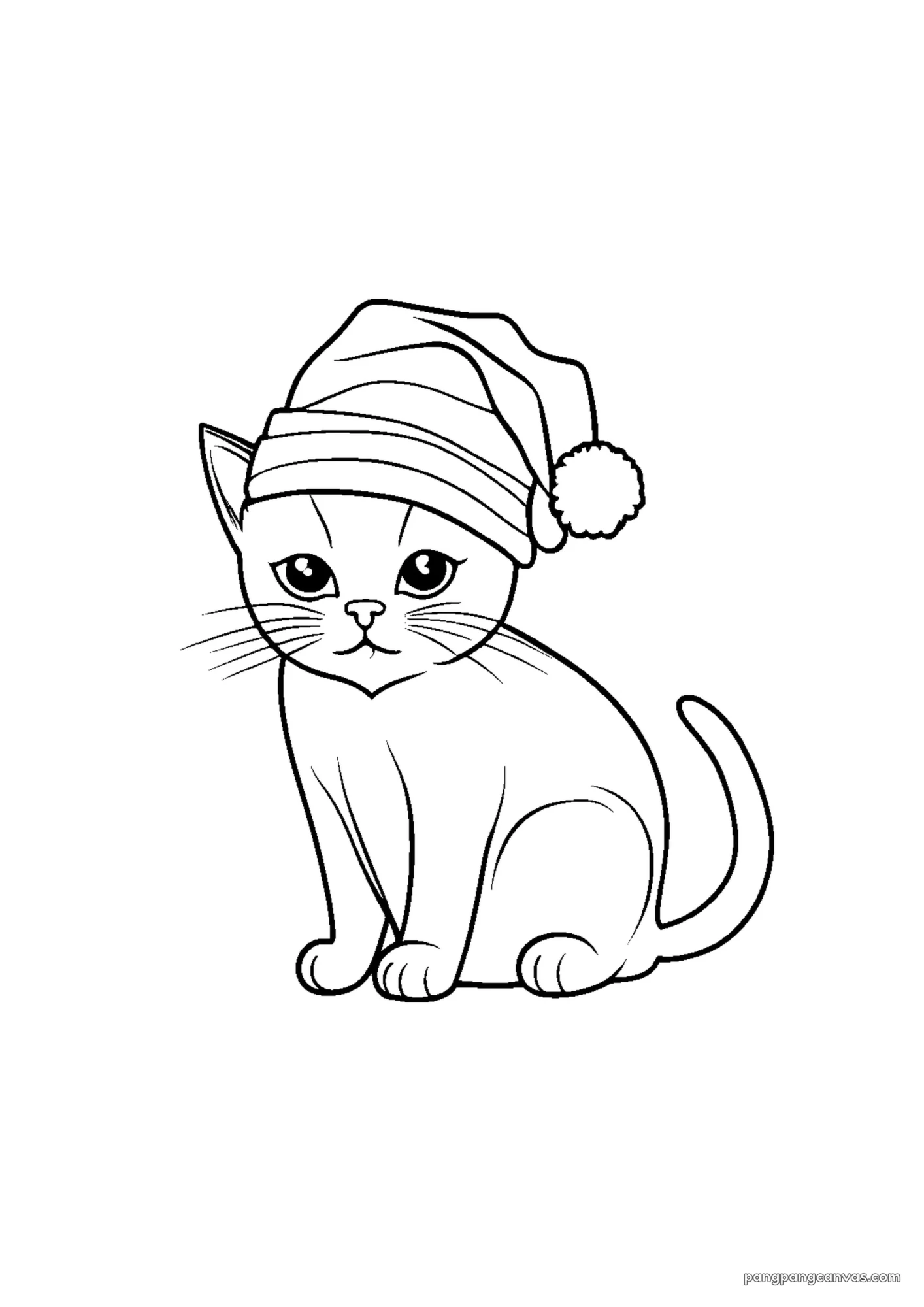 고양이 크리스마스 모자 색칠공부 도안 무료 프린트