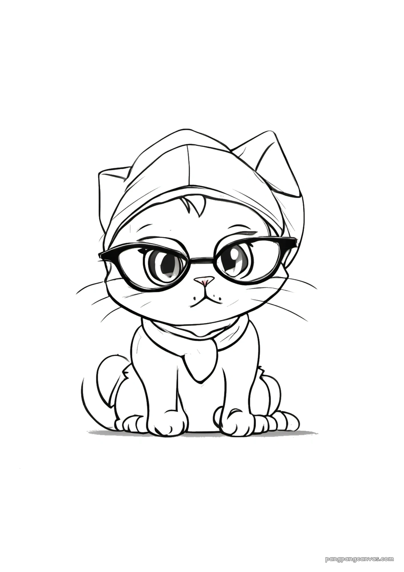 고양이 크리스마스 모자 색칠공부 도안 무료 프린트