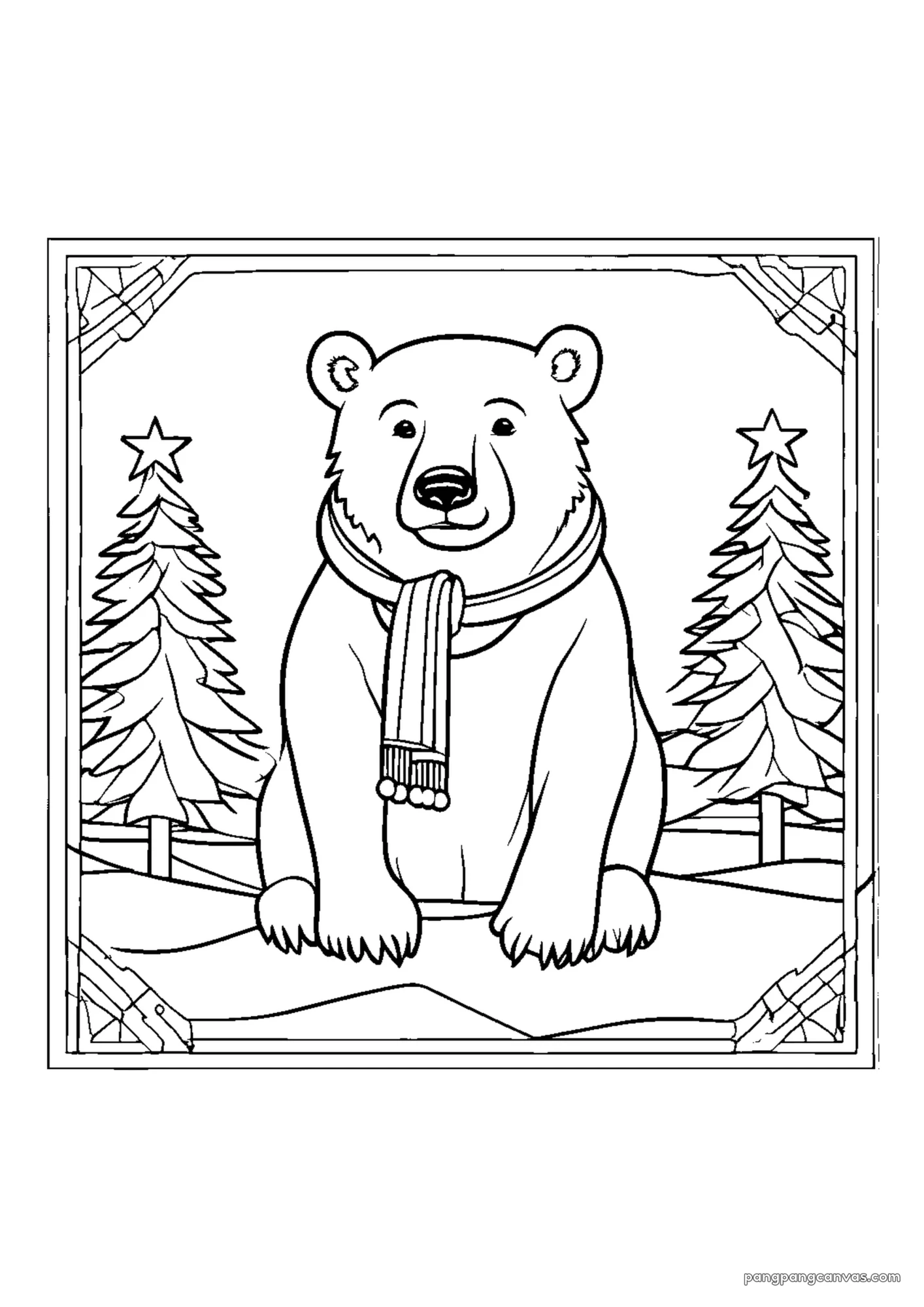 북극곰 목도리 색칠공부 도안 무료 프린트