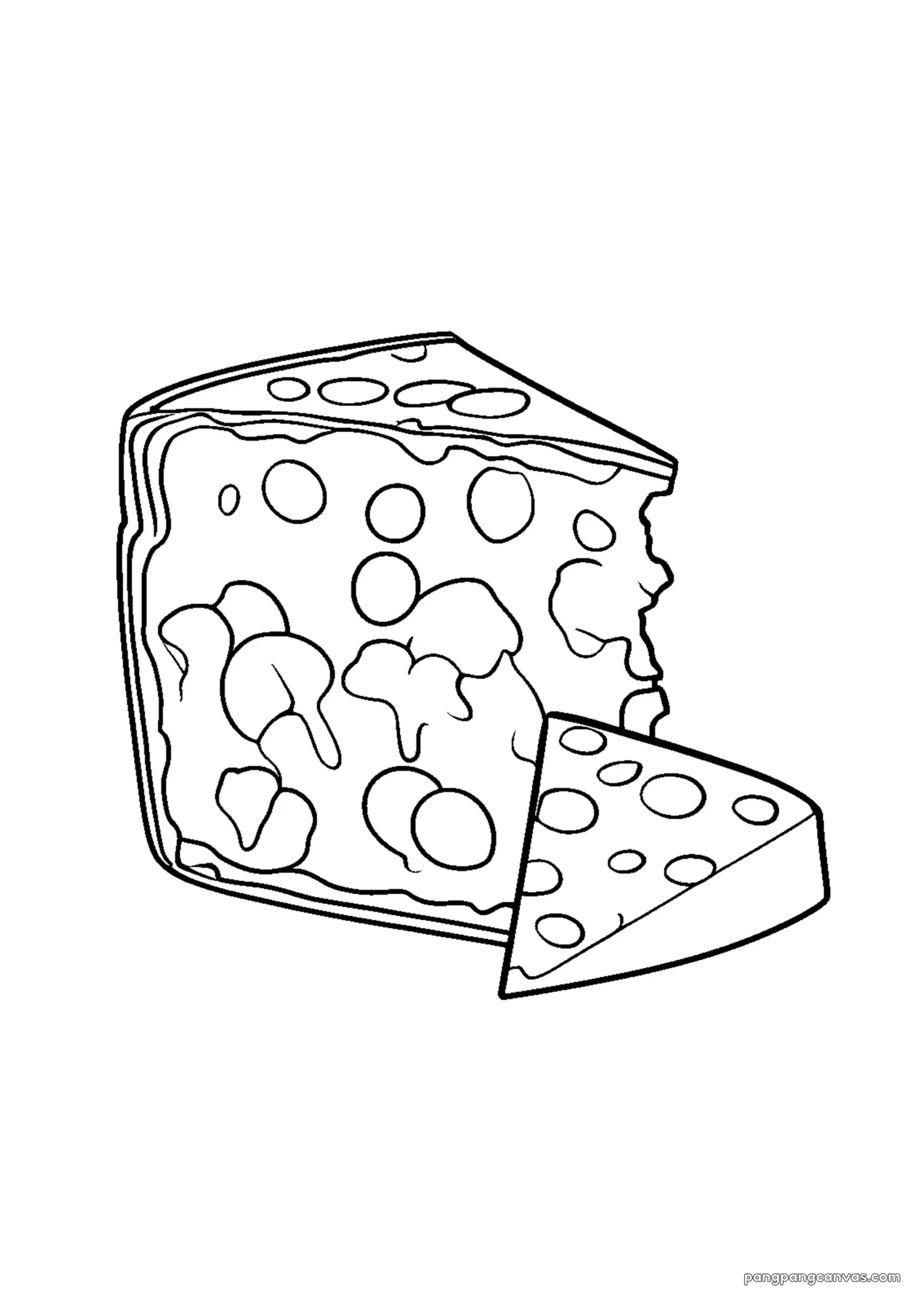 치즈 한 조각 색칠공부 도안 무료 프린트