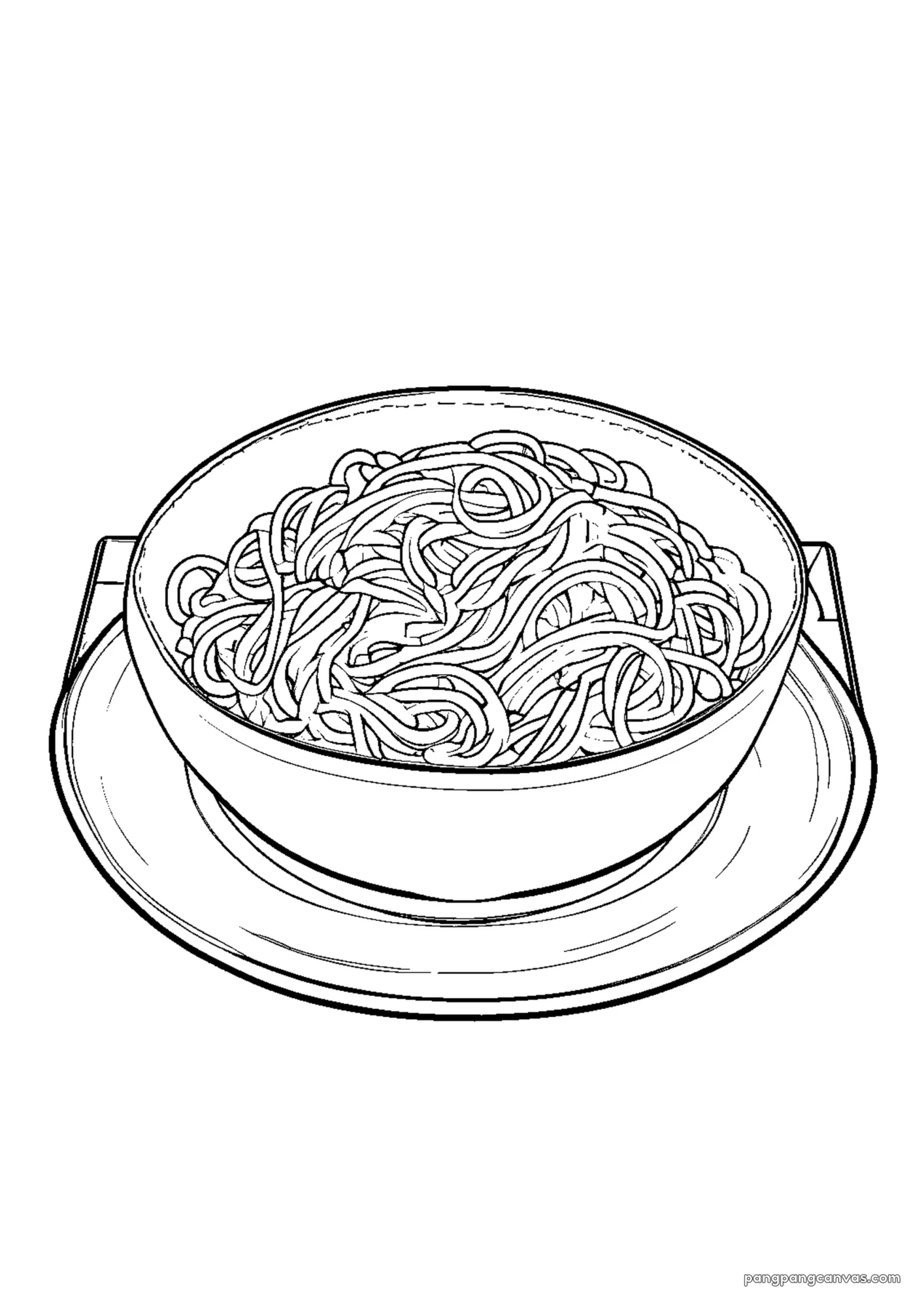 스파게티 맛있는 음식 색칠공부 도안 무료 프린트