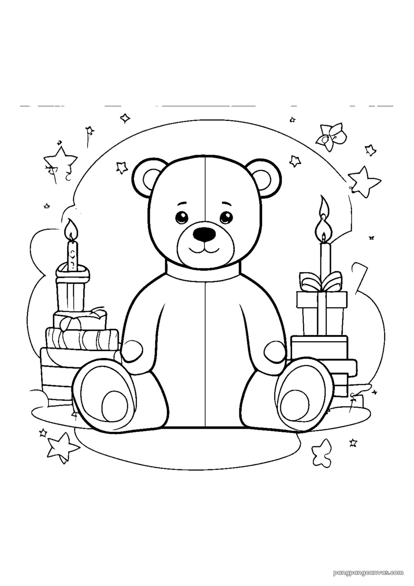 생일 곰 색칠공부 도안 무료 프린트