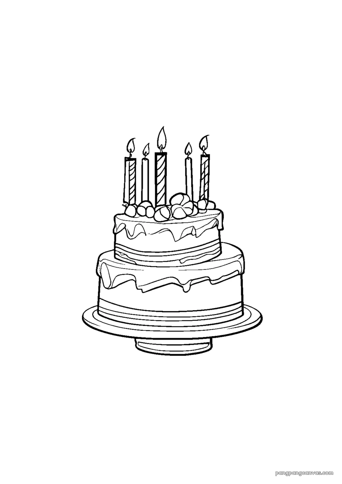곰돌이 생일 케이크 색칠공부 도안 무료 프린트