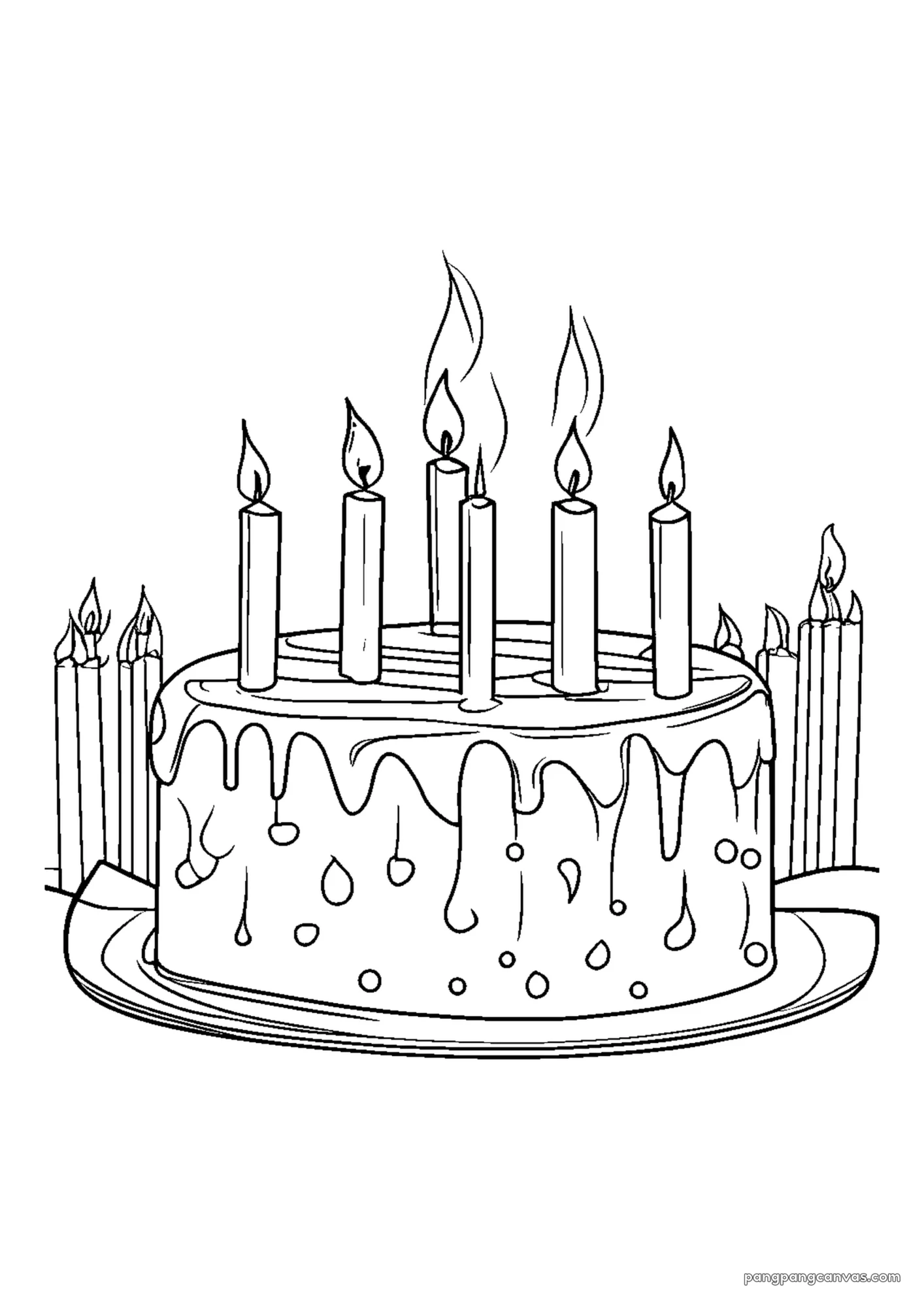 곰돌이 생일 양초 색칠공부 도안 무료 프린트