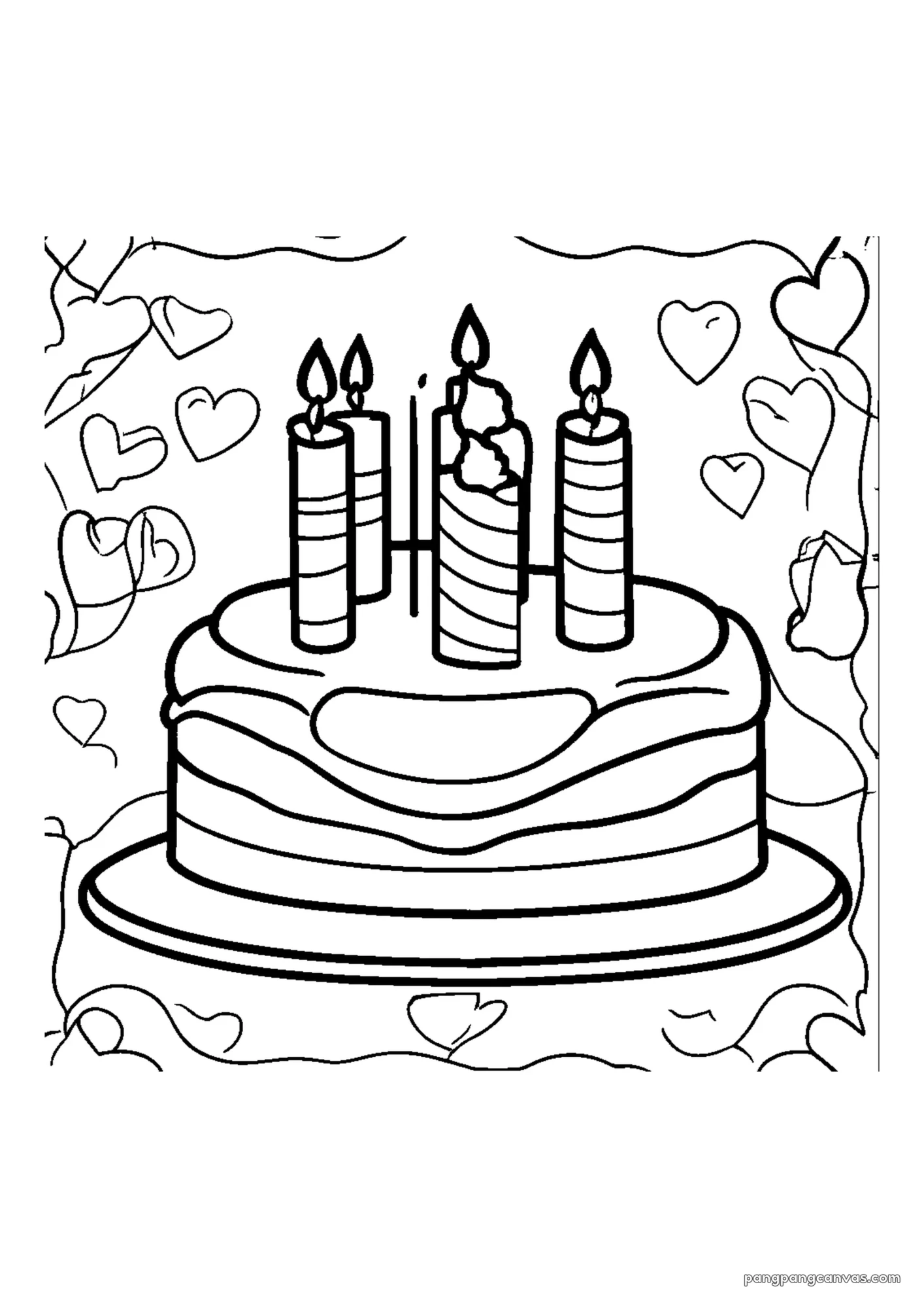 생일 케이크 양초 색칠공부 도안 무료 프린트