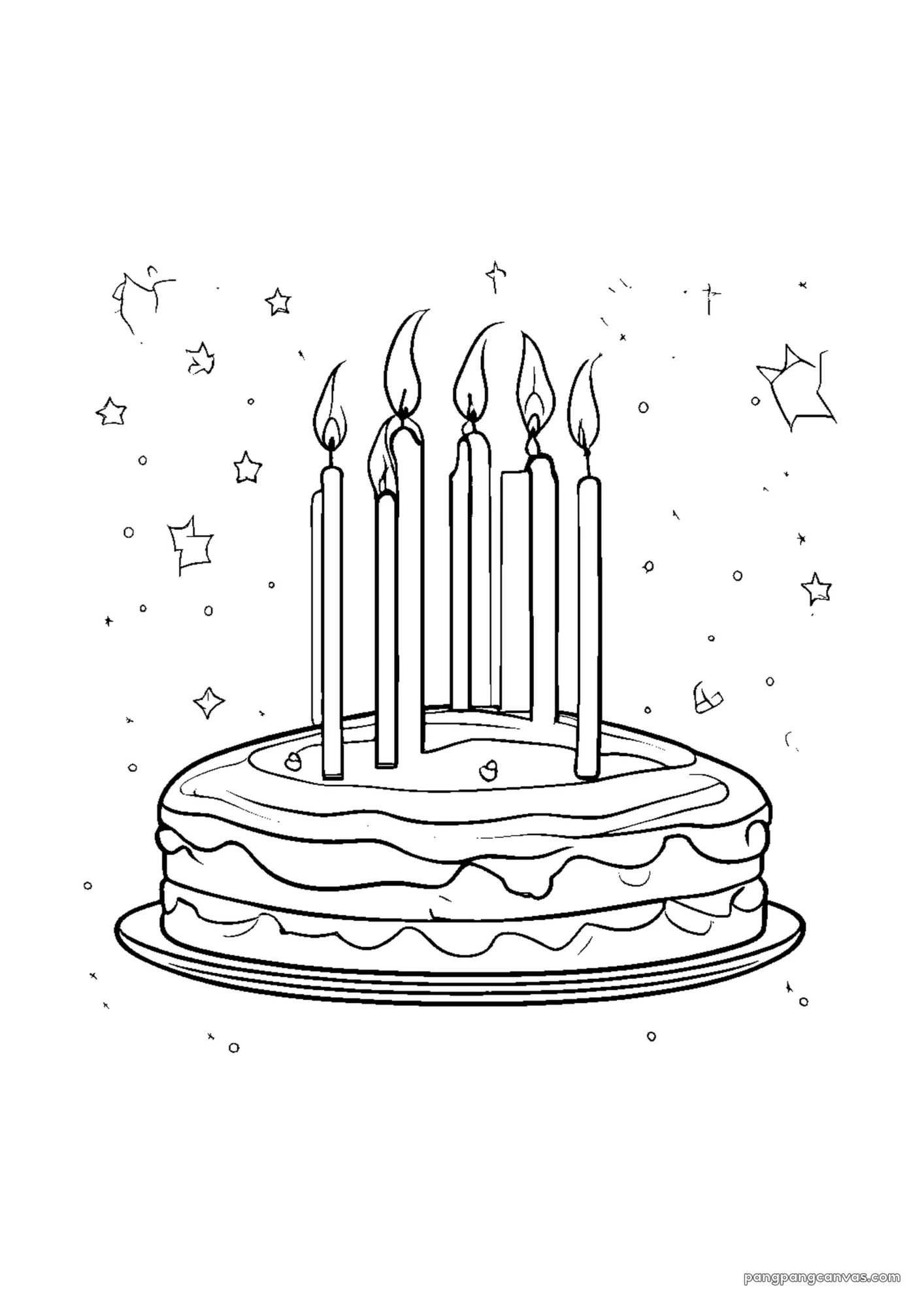 아기 고양이 생일 초 색칠공부 도안 무료 프린트