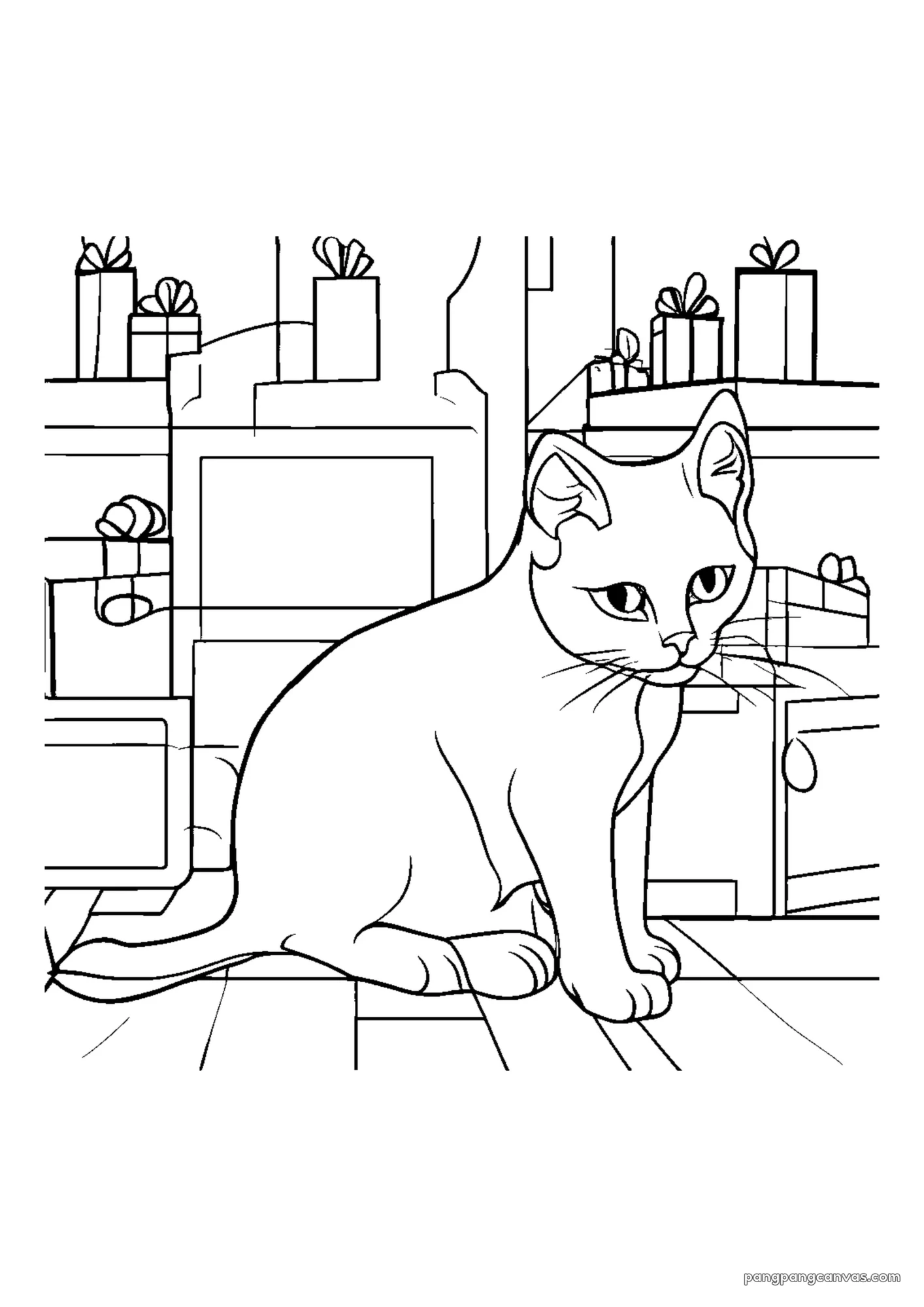 생일 고양이 파티 색칠공부 도안 무료 프린트
