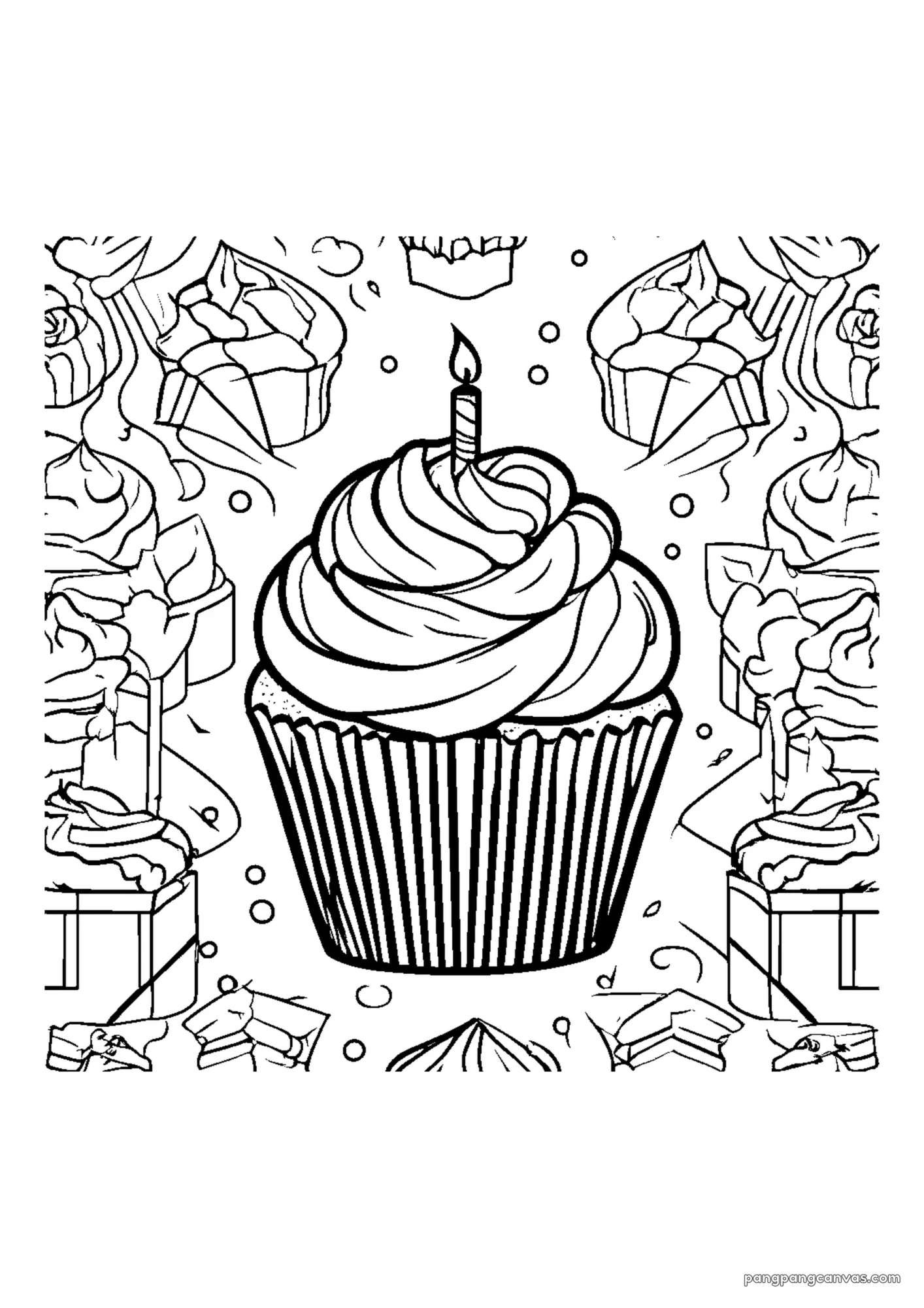 강아지 생일 케이크 색칠공부 도안 무료 프린트
