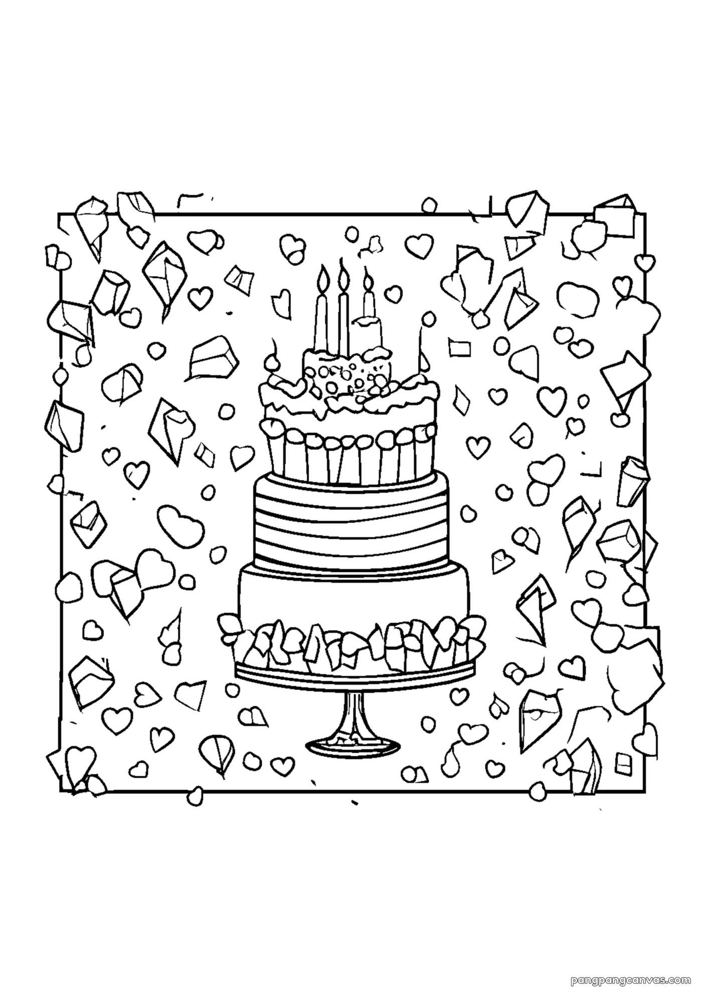 강아지 생일 confetti 색칠공부 도안 무료 프린트