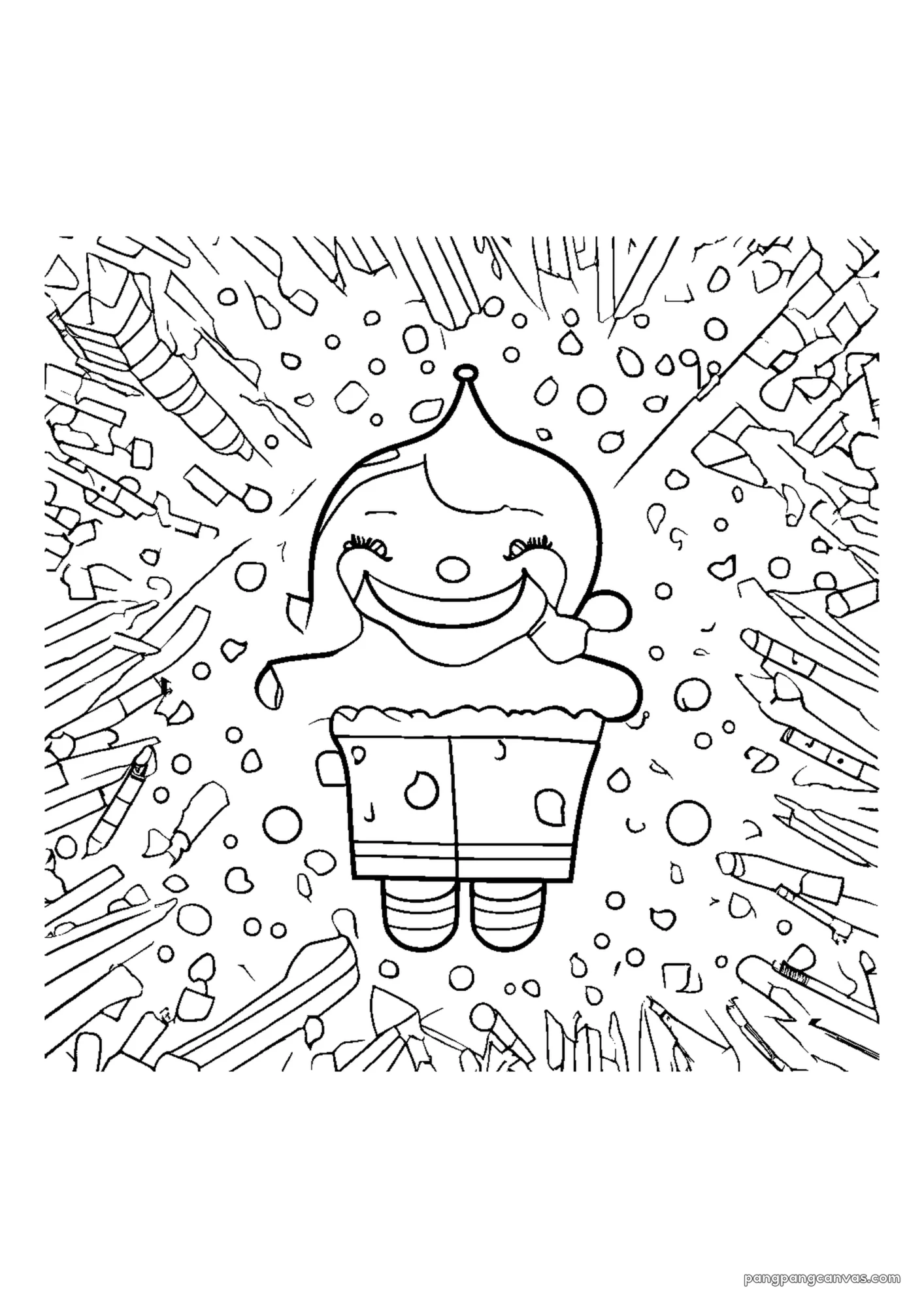 보스턴 테리어 생일 콘페티 색칠공부 도안 무료 프린트