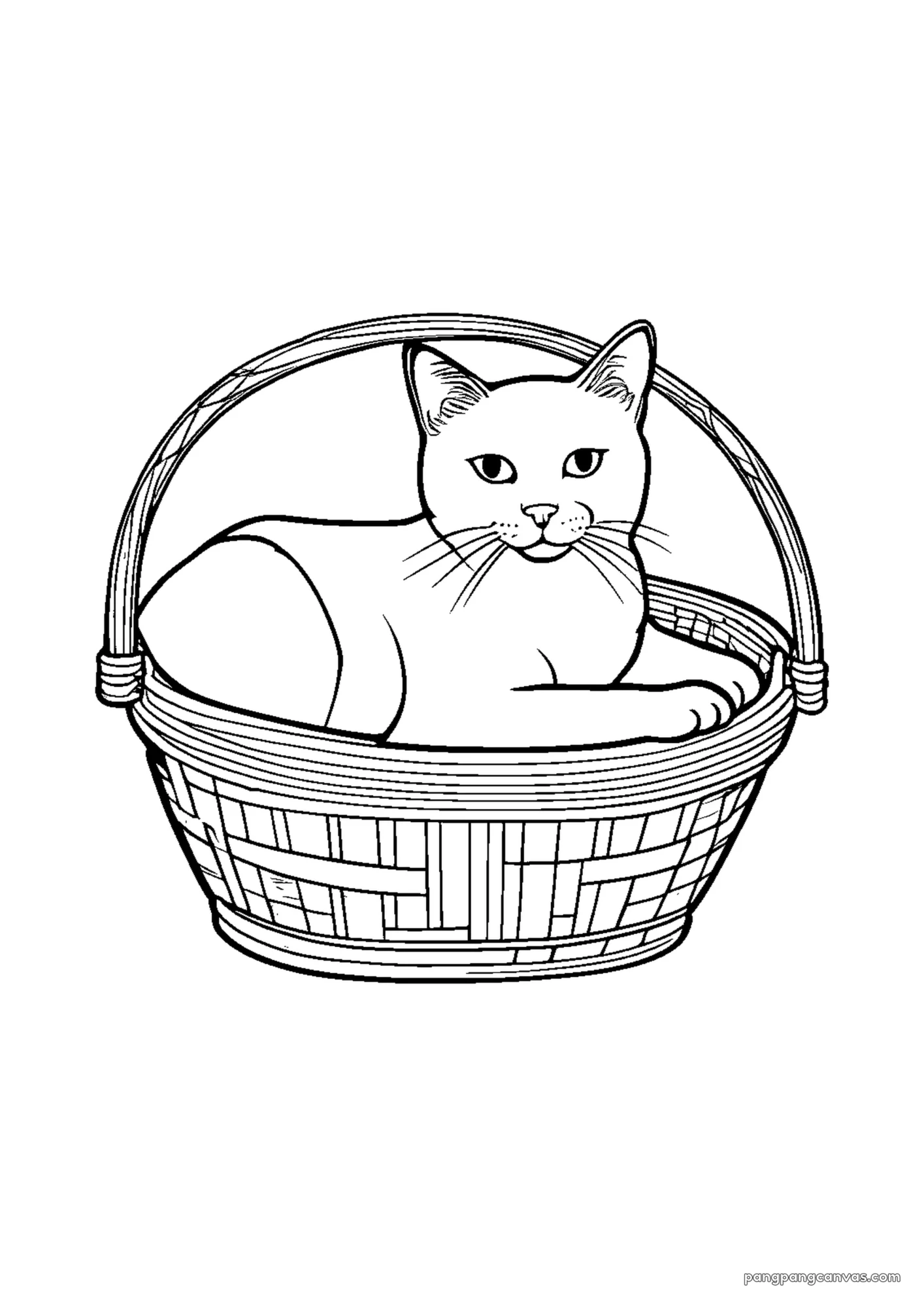 고양이 바구니 색칠공부 도안 무료 프린트