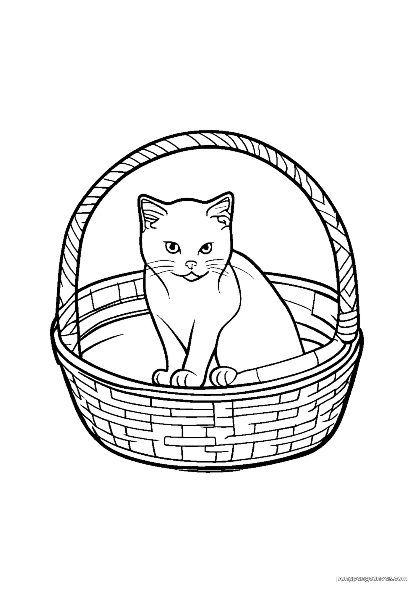 귀여운 고양이 바구니 색칠공부 도안 무료 프린트