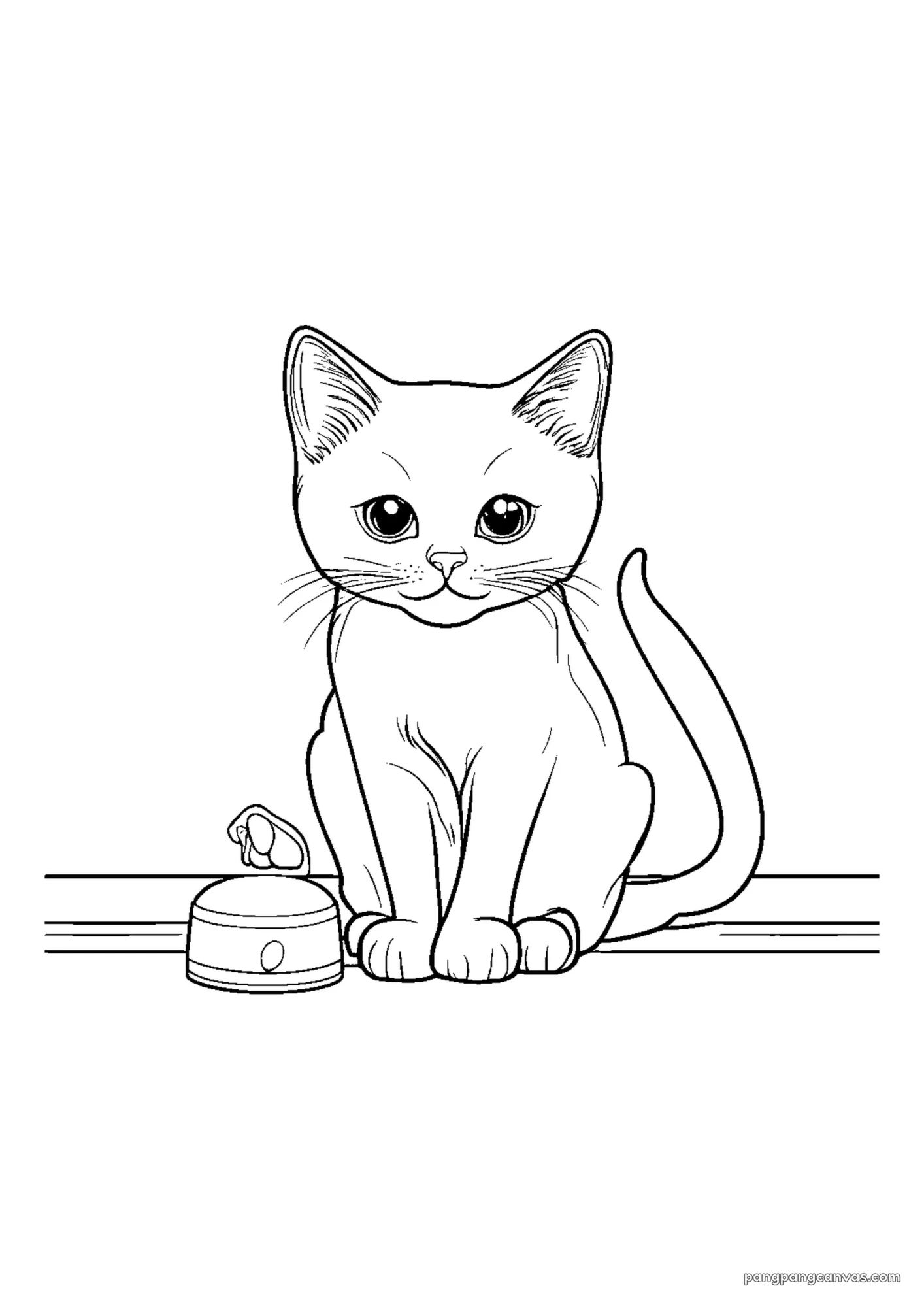 귀여운 고양이 장난감 생쥐 색칠공부 도안 무료 프린트
