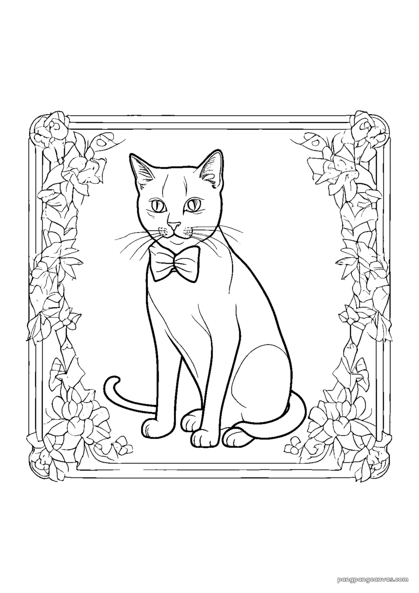 고양이 리본 색칠공부 도안 무료 프린트