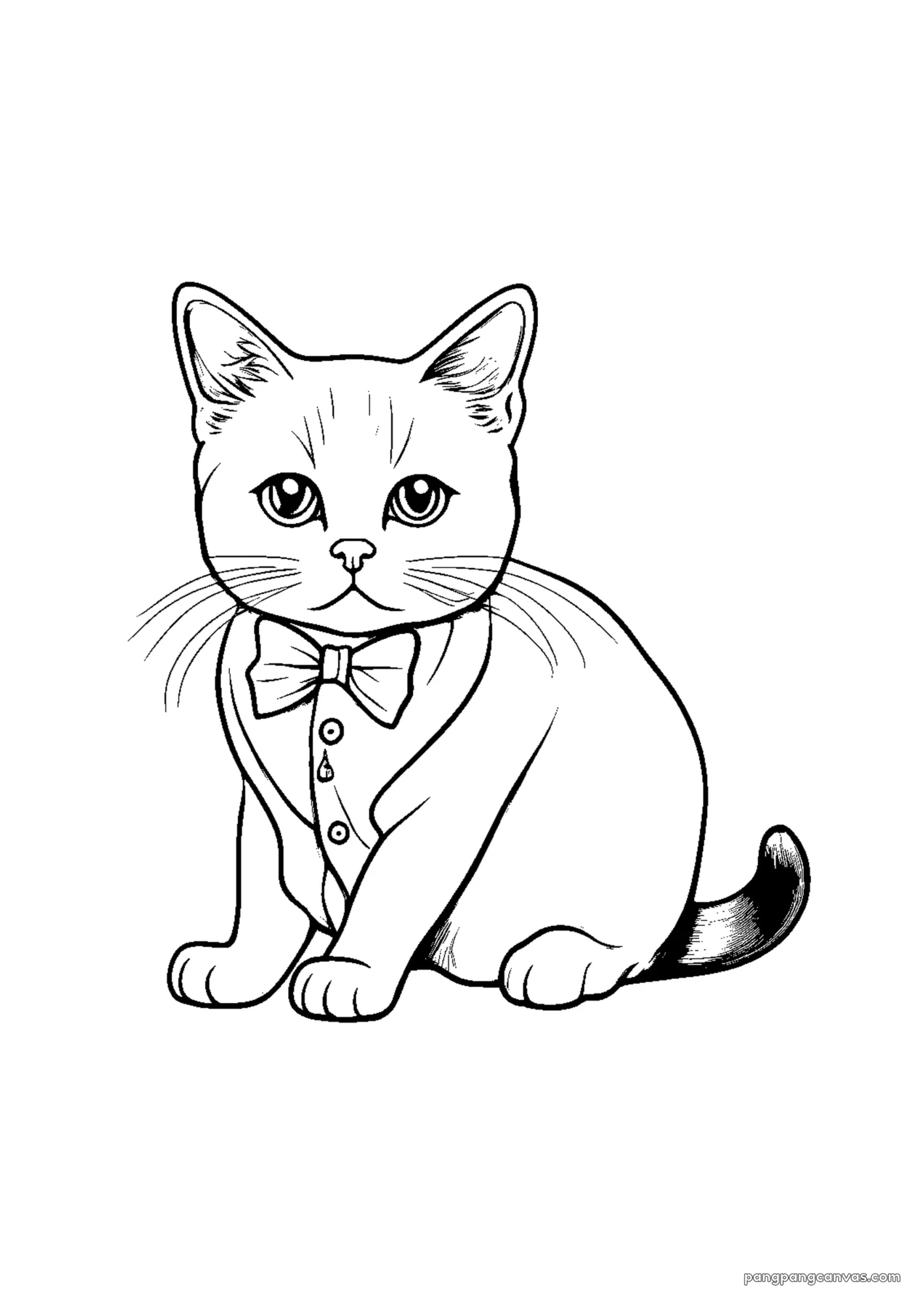 고양이 리본 색칠공부 도안 무료 프린트