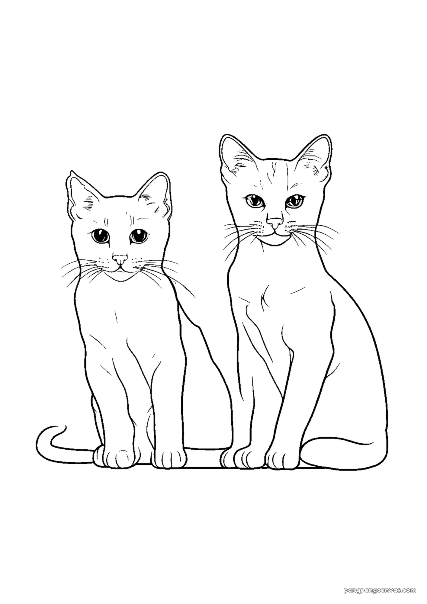 아기 고양이 두 마리 놀이터 색칠공부 도안 무료 프린트