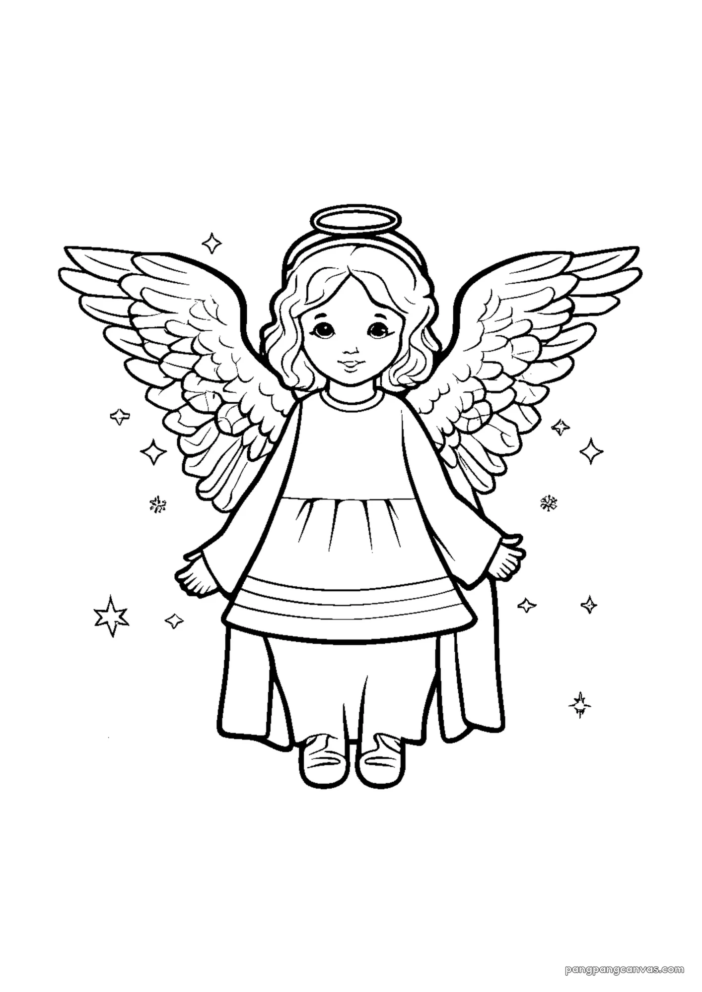예쁜 천사 크리스마스 색칠공부 도안 무료 프린트