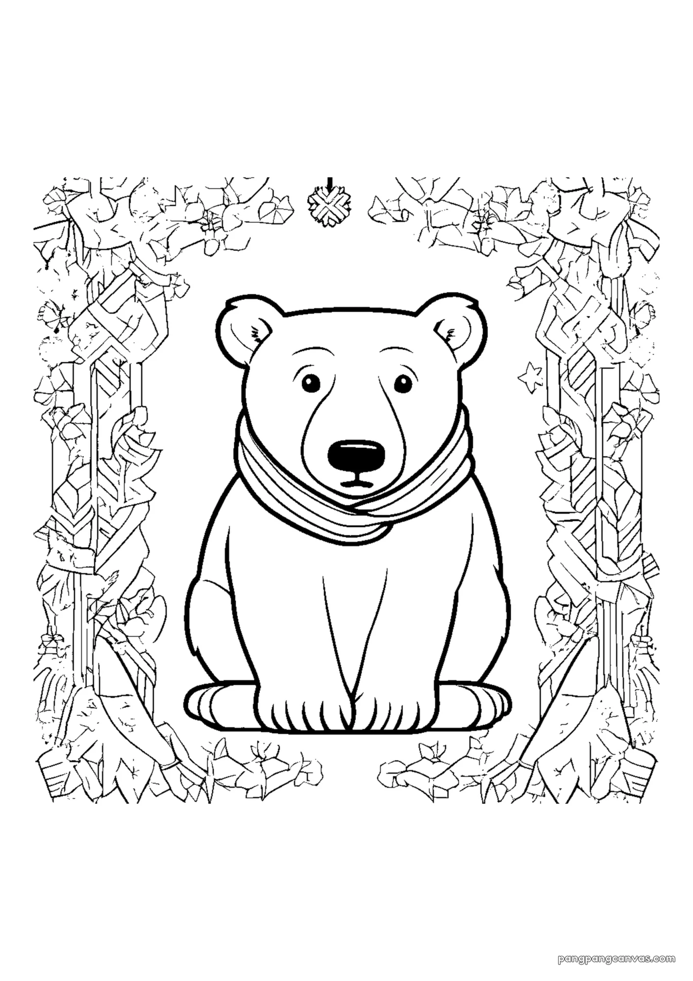 북극곰 목도리 색칠공부 도안 무료 프린트