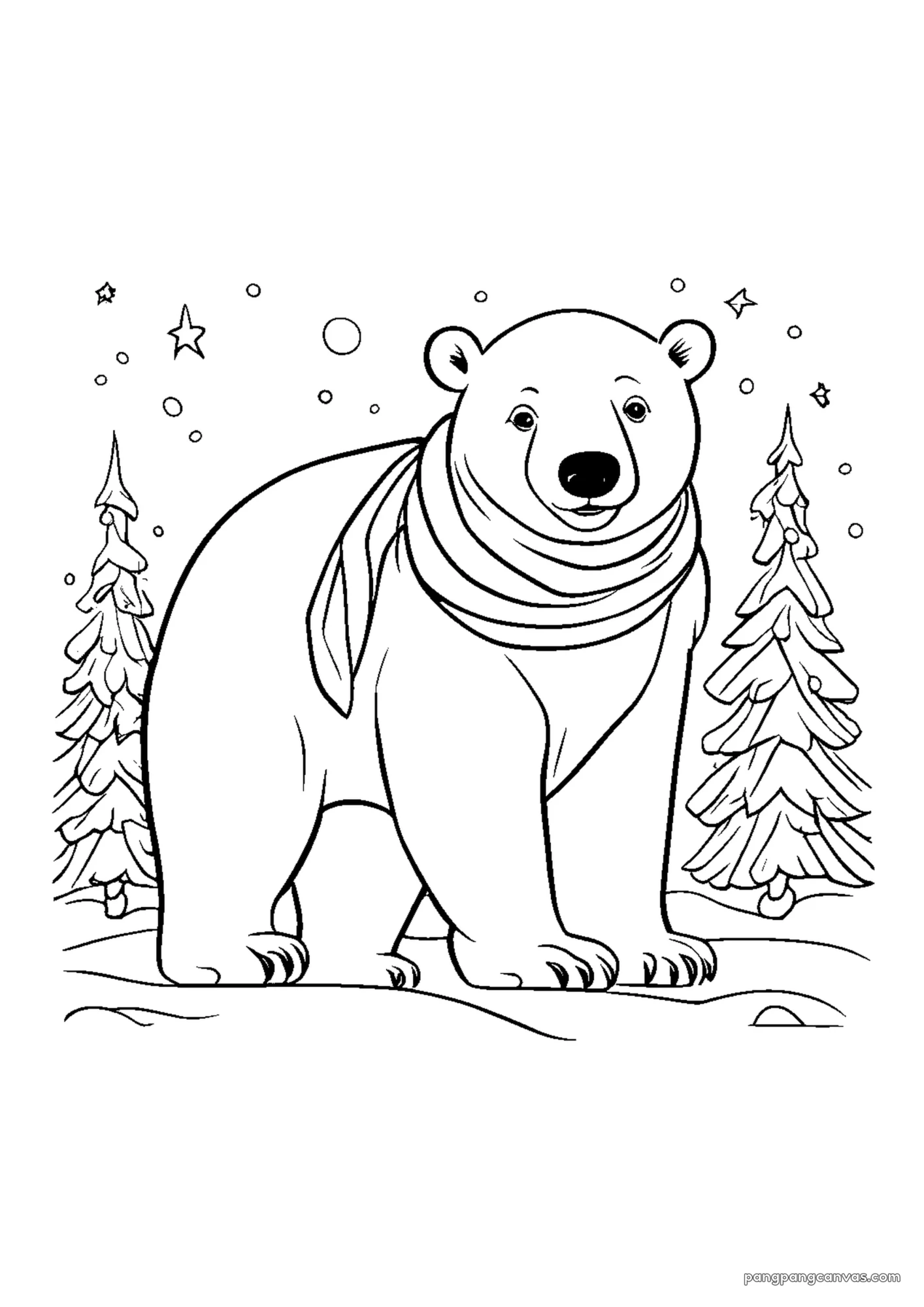 북극곰 목도리 색칠공부 도안 무료 프린트