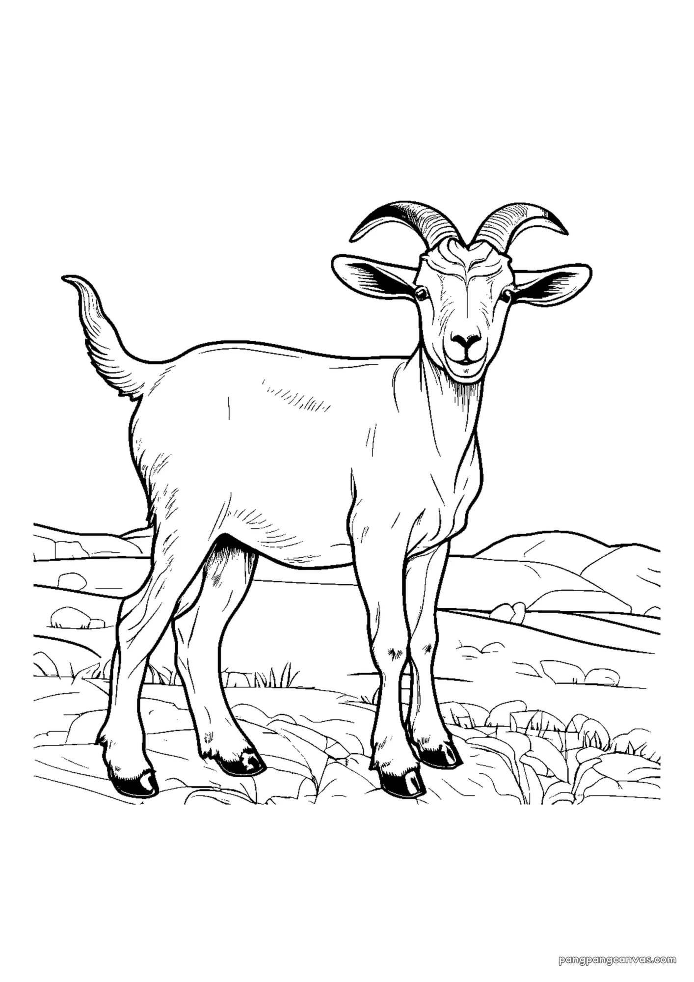 귀여운 염소 풀밭 색칠공부 도안 무료 프린트