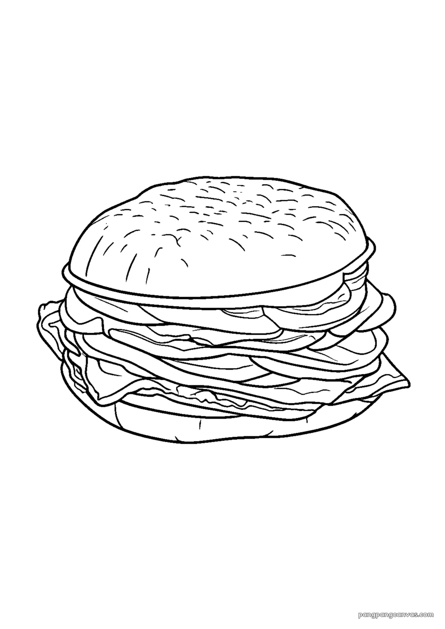 맛있는 베이컨 팬 색칠공부 도안 무료 프린트