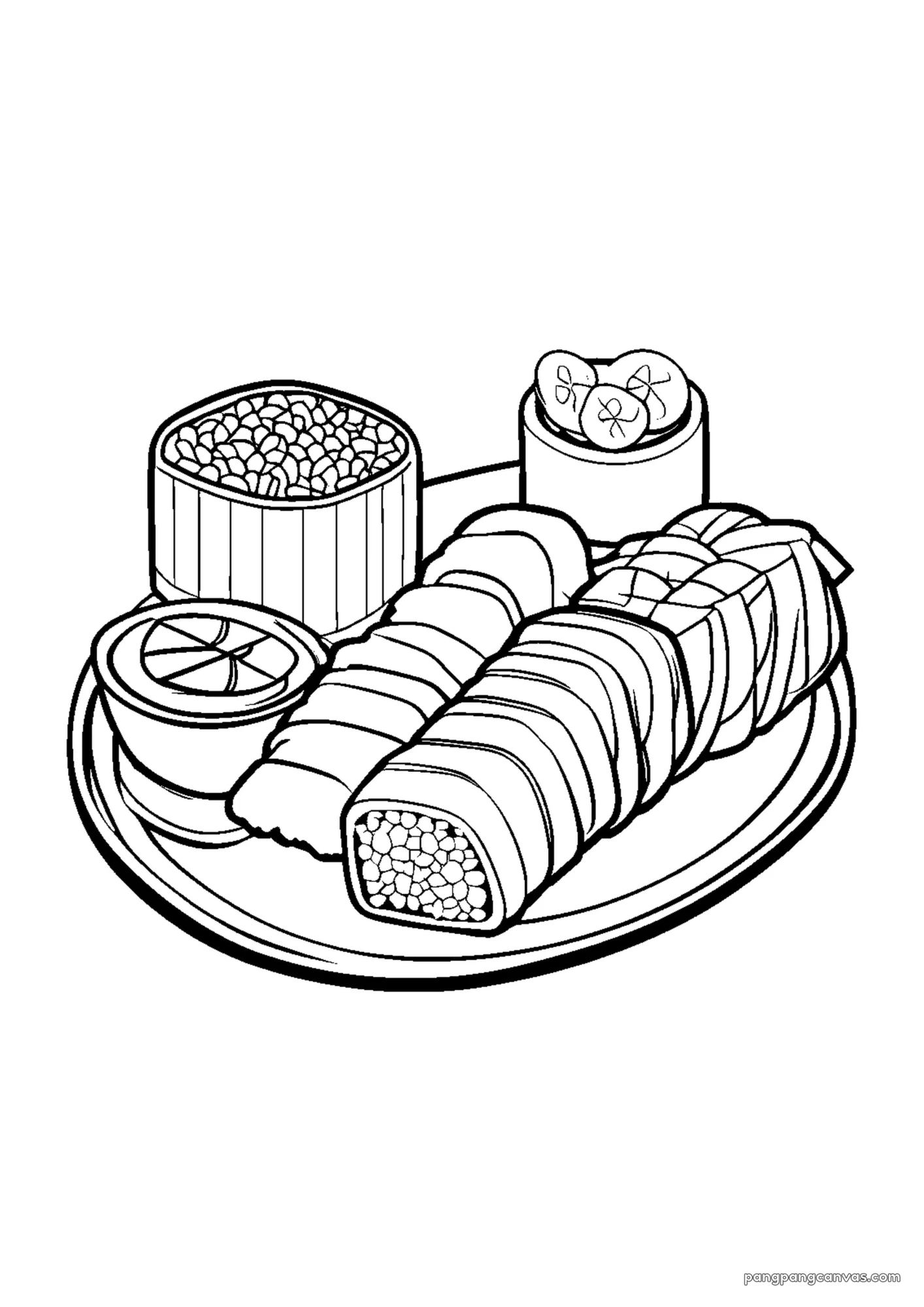 맛있는 스시 요리 색칠공부 도안 무료 프린트
