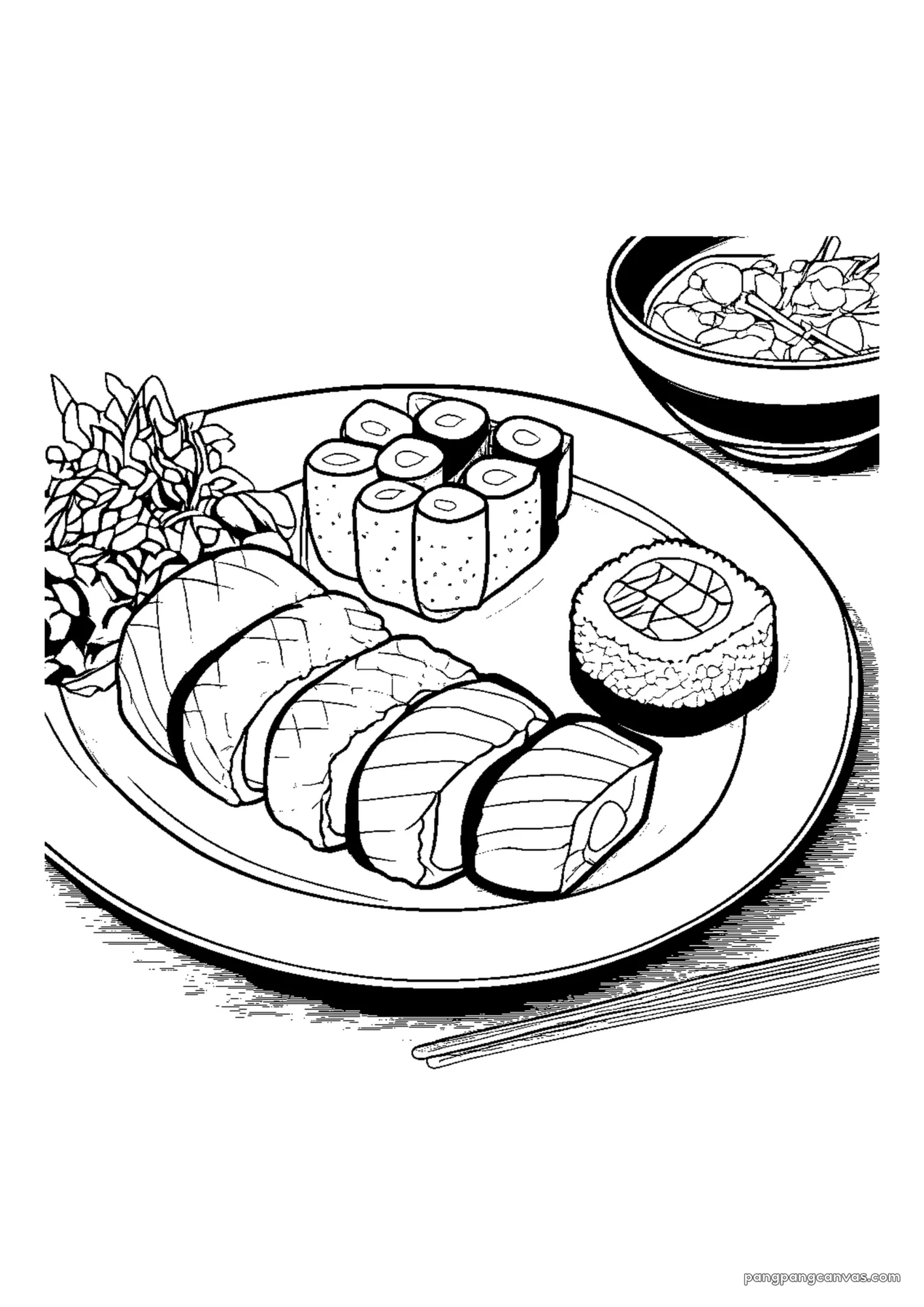 맛있는 스시 음식 색칠공부 도안 무료 프린트