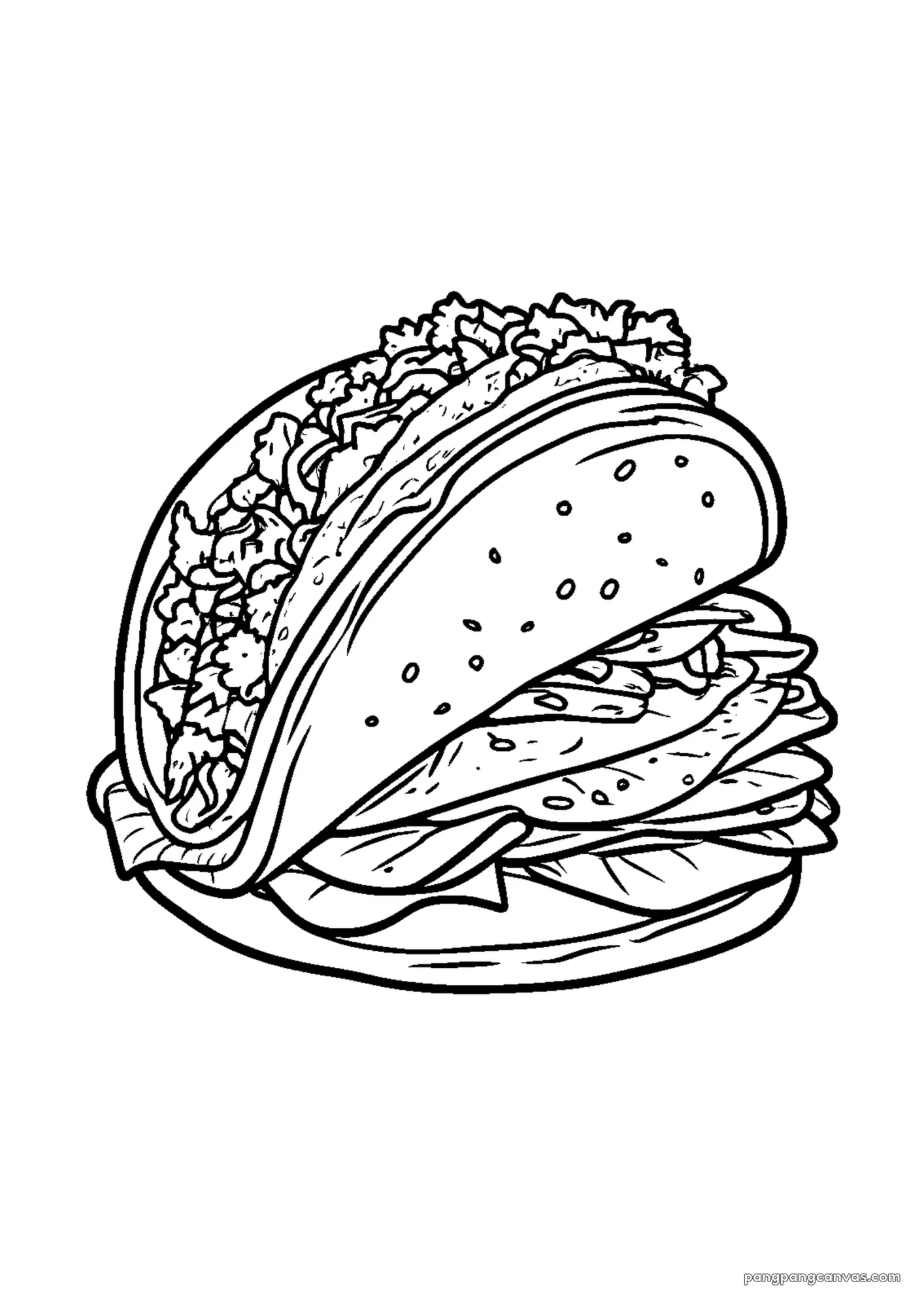 맛있는 타코 색칠공부 도안 무료 프린트